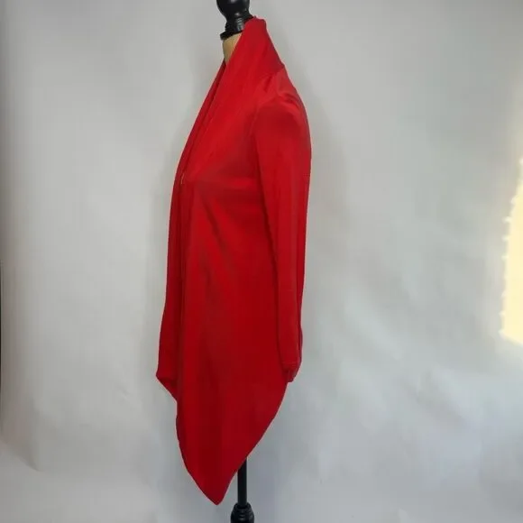 Chaus New York Red Open Front Cardigan - Size S - Picture 2 of 6